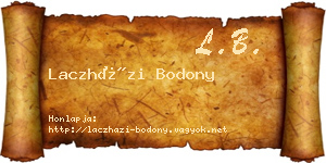 Laczházi Bodony névjegykártya